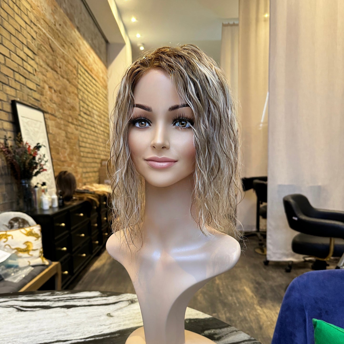 5x7 Binna Curly Blonde Topper