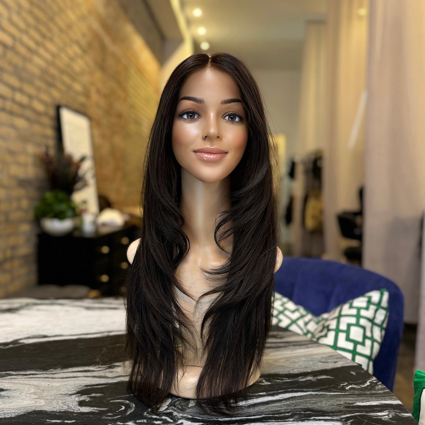 Freya - Natural black 1B Lace wig