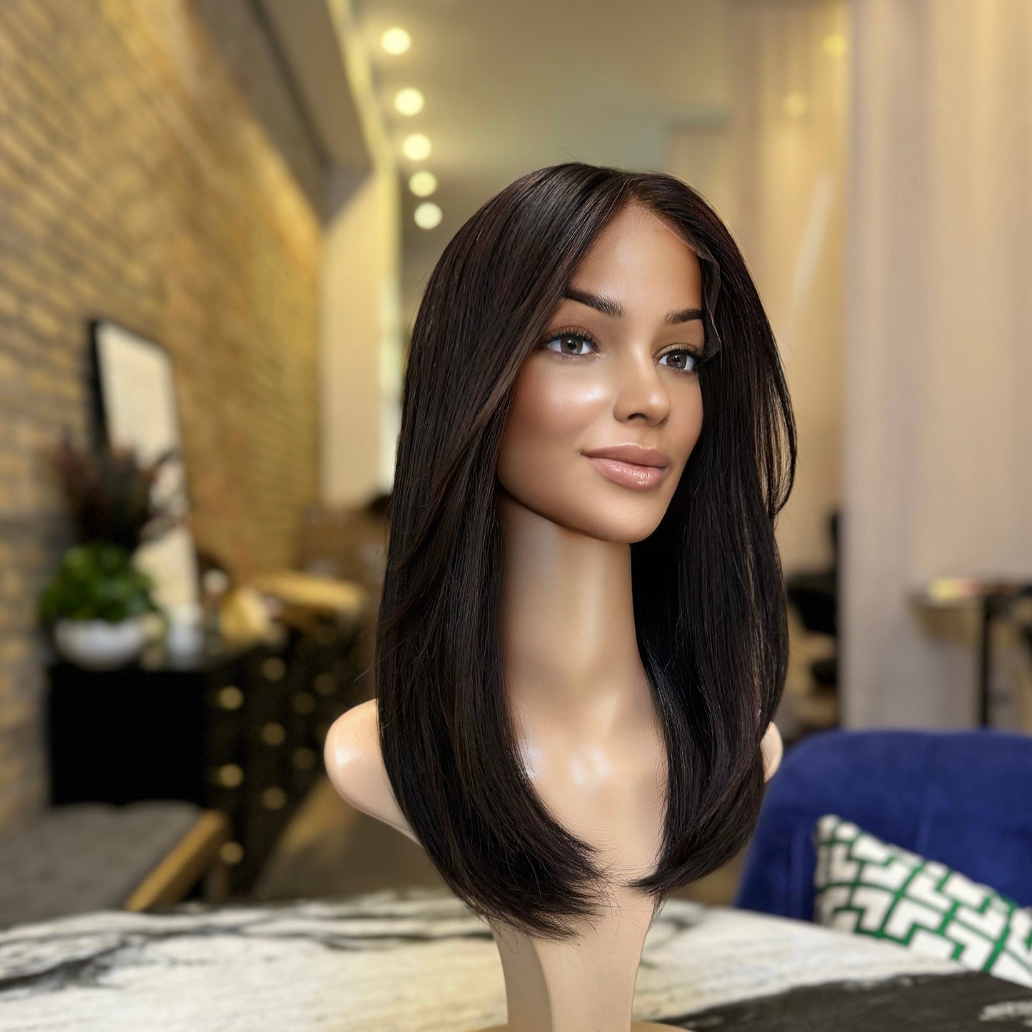 Freya - Natural black 1B Lace wig