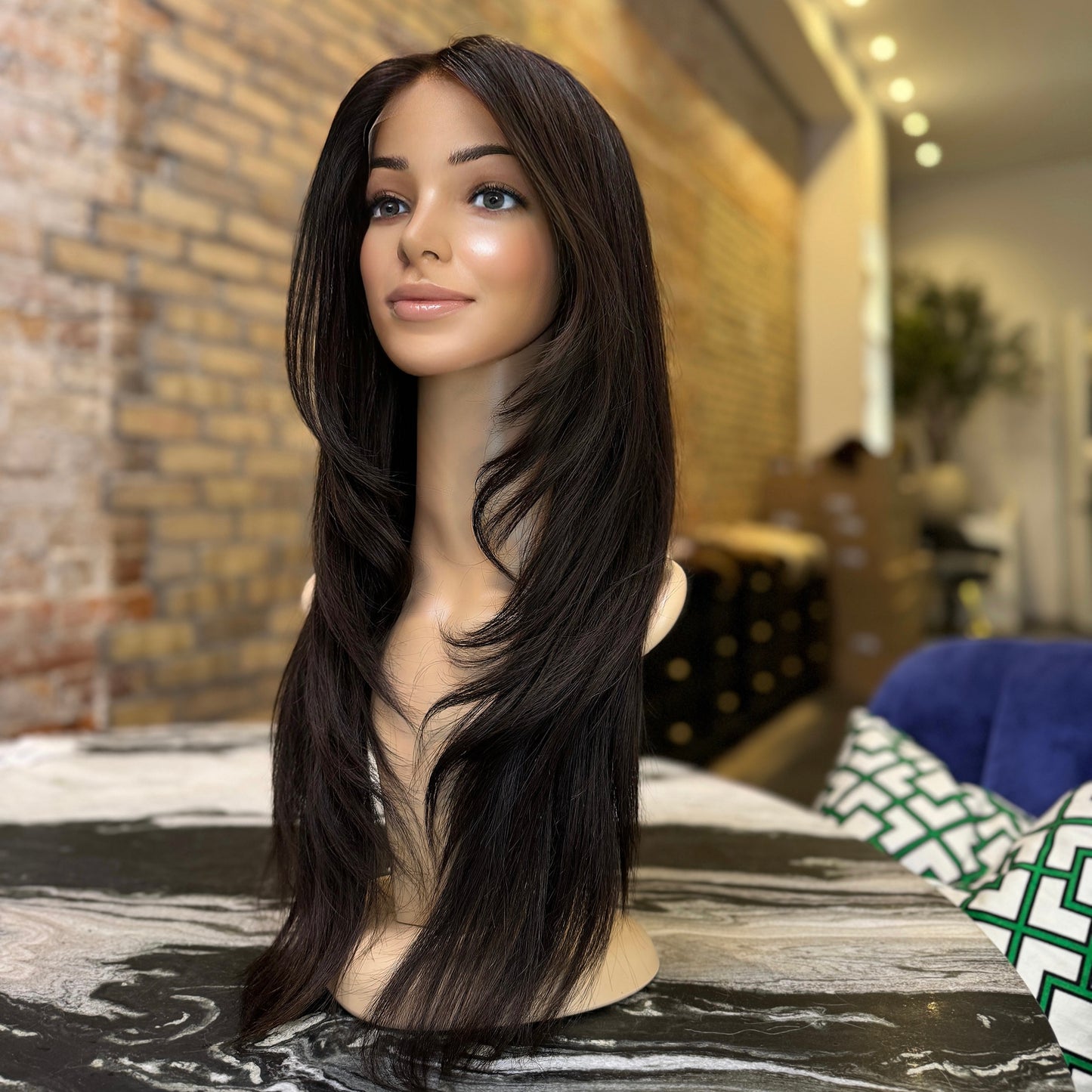 Freya - Natural black 1B Lace wig