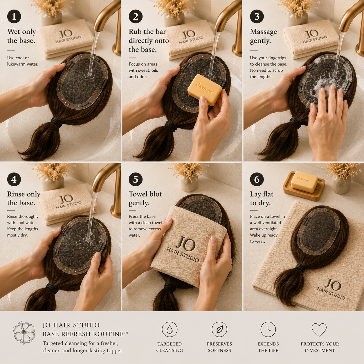 Davines DEDE Solid Shampoo Bar for Human Hair Wigs & Hair Toppers