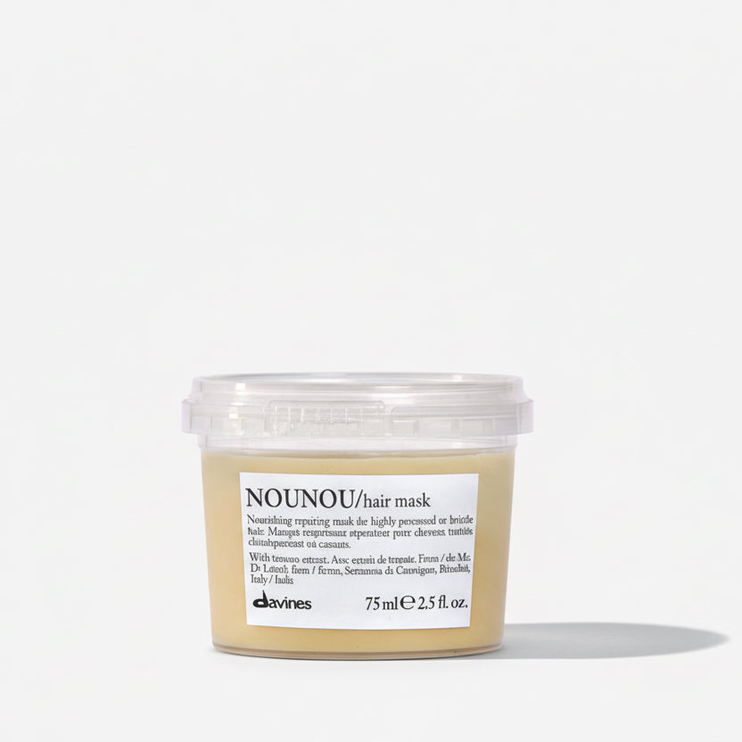 Jar of NOUNOU hair mask on a white background